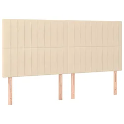 Vidaxl Vzglavje postelje kremne barve 200x5x118/128 cm blago