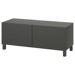 BESTA TV stalaža s vratima, tamnosiva/Lappviken/Stubbarp tamnosiva, 120x42x48 cm