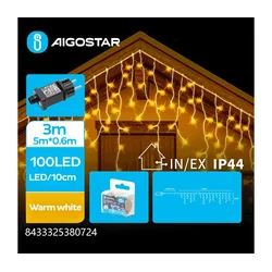 Aigostar - LED spoljašnja božićna girlanda 100xLED/8 funkcija 8x0,6m IP44 topla bela