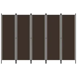 Vidaxl Paravan 5-delni rjav 250x180 cm