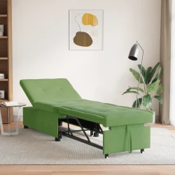 Krevet na razvlačenje Svijetlo zelena 194 x 67 x 82 cm Baršun
