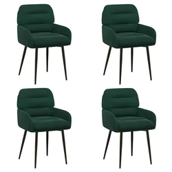 Trpezarijske stolice 4 pcs Baršun Tamnozelena 59 x 59,5 x 90 cm