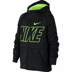 NIKE B NK THRMA HOODIE FZ GFX, dečji duks, crna