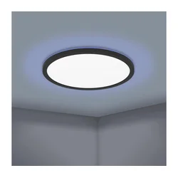 Eglo 31704-LED RGBW prigušiva stropna svetiljka ROVITO-Z 1xLED/16,5W/230V prečnik 42 cm crna + daljinski upravljač
