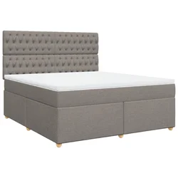 Vidaxl Box spring postelja z vzmetnico taupe 180x200 cm blago