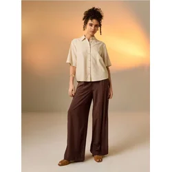 Sinsay - Viskozne široke pantalone - braon