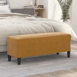 Klupa smeđa 100x35x41 cm baršunasta