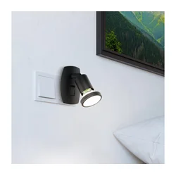 Eglo 300911 - LED svetiljka za utičnicu PARRINI 1xGU10/4,5W/230V crna