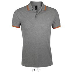 Polo majica za muškarce veličina M Sols Pasadena Melange Grey/Orange 00577