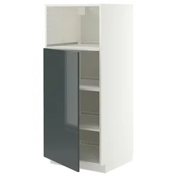 METOD Visoki element za ugradne uređaje, bela/Kallarp tamna sivozelena visokog sjaja, 60x60x140 cm