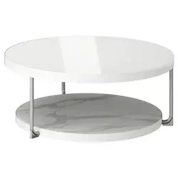 FRÖTORP Stočić za kafu, bela hromirano/bela staklo, 88 cm
