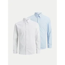 JACK & JONES Poslovna srajca JJJoe svetlo modra / off-bela