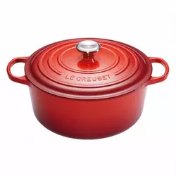 Okrogla posoda z jeklenim gumbom (28cm), rdeča