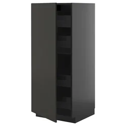 METOD / KNIVSHULT Visoki element s fiokama, Crnosiva/Nickebo boja antracita, mat, 60x60x140 cm