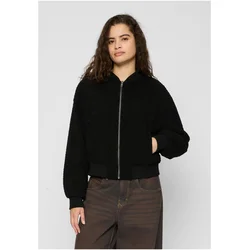 Womens Oversized Jacket Sherpa Bomber Jacket Black