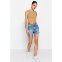 Trendyol Blue Denim Shorts & Bermuda