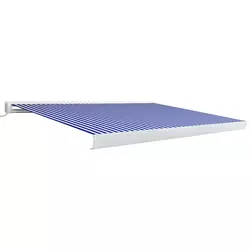 vidaXL Motorizirana kasetna tenda 400x300 cm modra in bela
