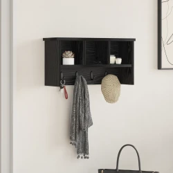 Vješalica za kapute na zidu Zidne Crni hrast 50 x 16 x 26 cm
