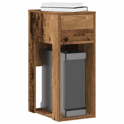 Tower stalak za računalo s ladicom boja staro drvo 30x44x74 cm