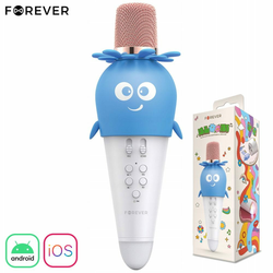 Forever Bloom AMS-200 mikrofon i zvučnik, karaoke, Bluetooth, LED, plava