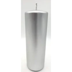 shumee kovinsko srebrna cilindrična sveča 70/200 mm | L2 W70200MET