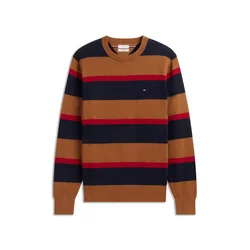 TOMMY HILFIGER Pulover mornarska/konjak/rdeča