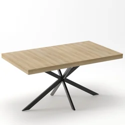 SONNENH Jedilna miza, MDF/kovina, naravna, 180 x 80 x 76 cm, za jedilnico