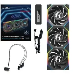Lian Li Lian Li UNI FAN SL Brezžični LCD 120 Obratni ventilator ohišja 12 cm Črn 3 kosi