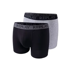 REPLAY Muške bokserice u crnoj i sivoj boji, paket 2 kom