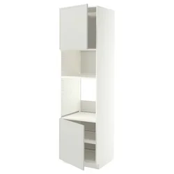 METOD Visoki element za ugradne uređaje, bela/Aspudden svetlosiva, 60x60x220 cm