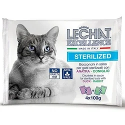 Monge LeChat Excellente sos Cat Adult Sterilised - Pačetina i zečetina 4x100g