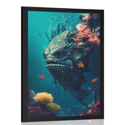 Plakat nadrealistična morska pošast - 40x60 silver