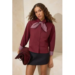 Trendyol Bluza češnjevo rdeča / bela