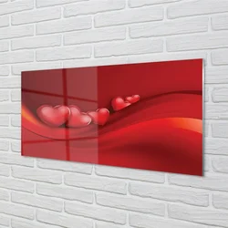 tulup.si Slika na steklu Rdeče srce ozadje 120x60 cm 2 obešalnika
