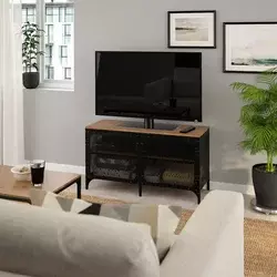 FJÄLLBO TV stalaža, crna, 100x36x54 cm