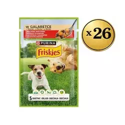 Friskies Vlažna hrana za pse, Adult dog prelivi u želeu Meso, 26x85g