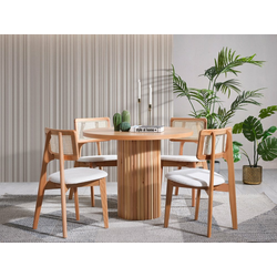 HANAH HOME Trpezarijski sto i stolice Lova Natural