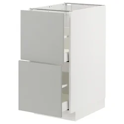 METOD / MAXIMERA Pod.element, 2fronta/2vis.fioke, bela/Havstorp svetlosiva, 40x60 cm
