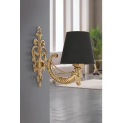Opviq Zidna lampa Gloria, 15x10x13cm, IP20, Crno-zlatna boje
