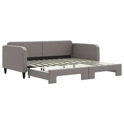 Vidaxl Izvlečna dnevna postelja taupe 100x200 cm blago