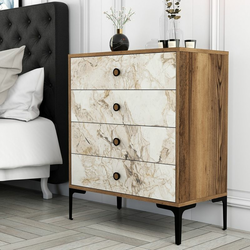 HANAH HOME Komoda Lizbon 538 Walnut White