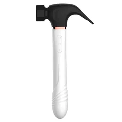 SuperLove 4in1 Sucking & Thrusting & Vibrating & Licking Hammer Vibrator Black-White