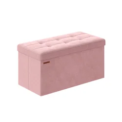 Songmics Shranjevalna klop 38x76x38 cm Roza