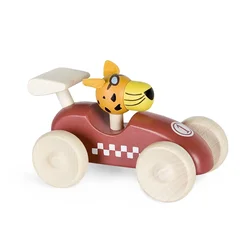 Lulë drveni trkački auto – Tigar – crveni