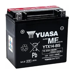 Yuasa Super MF YTX14-BS Motorcycle Battery
