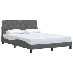 Vidaxl Posteljni okvir brez vzmetnice temno siv 140x190 cm blago