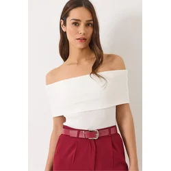 Bianco Lucci Ženska bluza na kratake rukave 60284012, Brod izrez, Bela