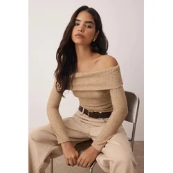 Trendyol Milla ženska bluza Twoaw26Bz00081, bež-bež