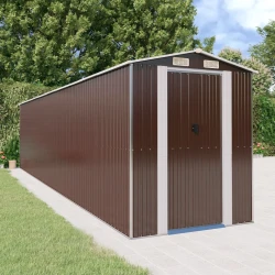 vidaXL Vrtna lopa temno rjava 192x855x223 cm pocinkano jeklo