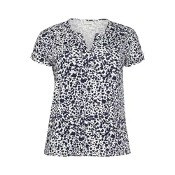 KAFFE CURVE Majica Charlotta marine/bela